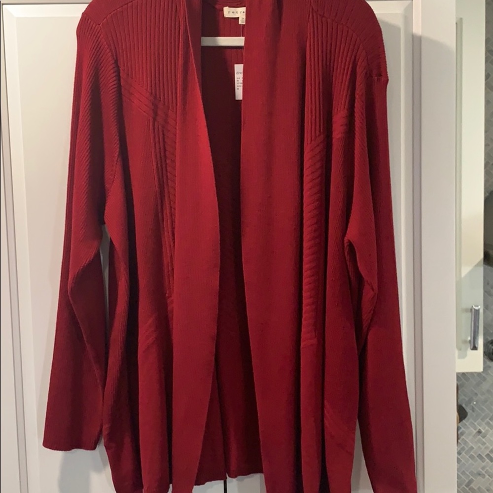 Plus Size red cardigan